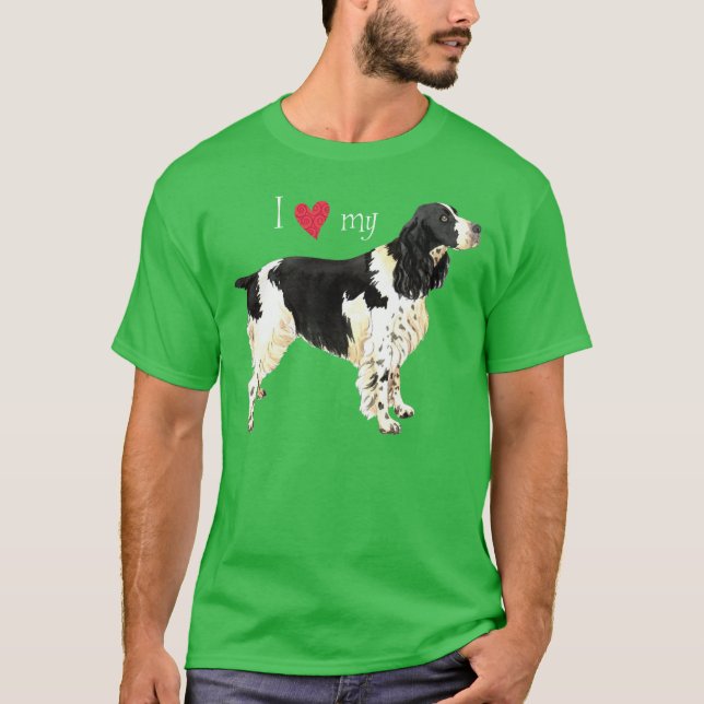 Camiseta Amo mi perro de aguas de saltador inglés (Anverso)