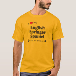 Camiseta Amo mi perro de aguas de saltador inglés (el perro