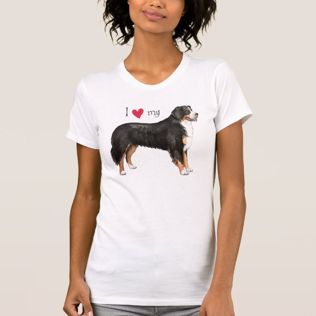 Camiseta Amo mi perro de montaña de Bernese (Anverso)