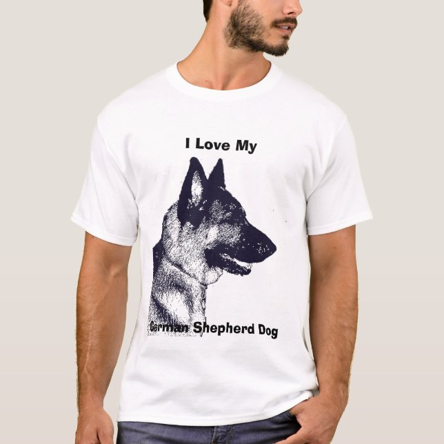 Camiseta Amo mi perro de pastor alemán (Anverso)