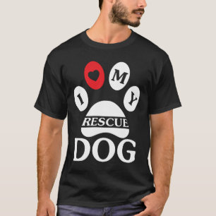 Camiseta Amo Mi Perro De Rescate - Diseño Audaz De Papas