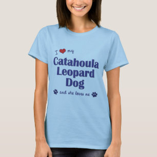 Camiseta Amo mi perro del leopardo de Catahoula (el perro