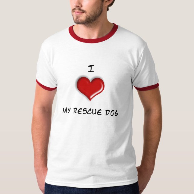 Camiseta ¡Amo mi perro del rescate! (Anverso)