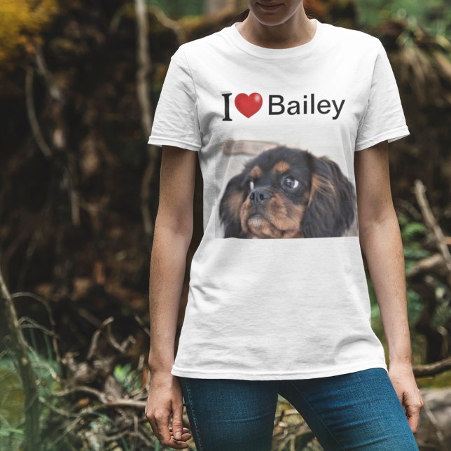 Camiseta Amo mi perro foto personalizada (Subido por el creador)