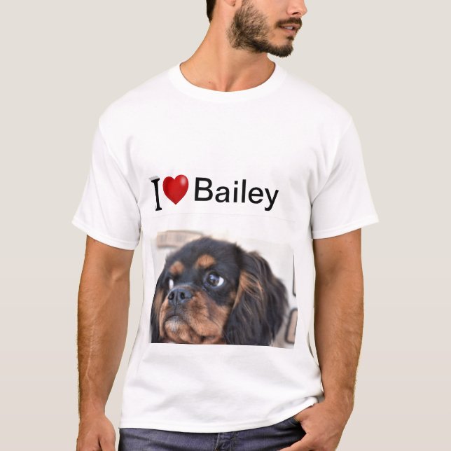 Camiseta Amo mi perro foto personalizada (Anverso)