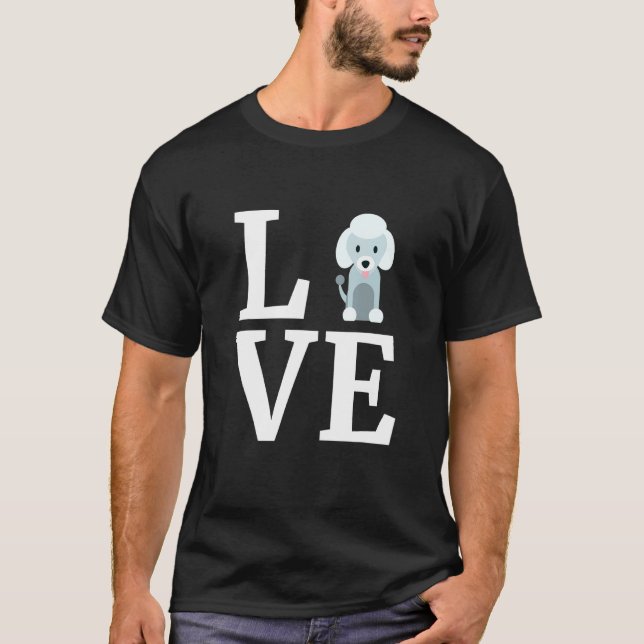 Camiseta Amo Mi Perro Gif De Poodle (Anverso)