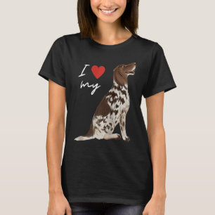 Camiseta Amo mi perro pointer inglés de hígado y blanco Rag