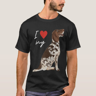 Camiseta Amo mi perro pointer inglés de hígado y blanco Rag