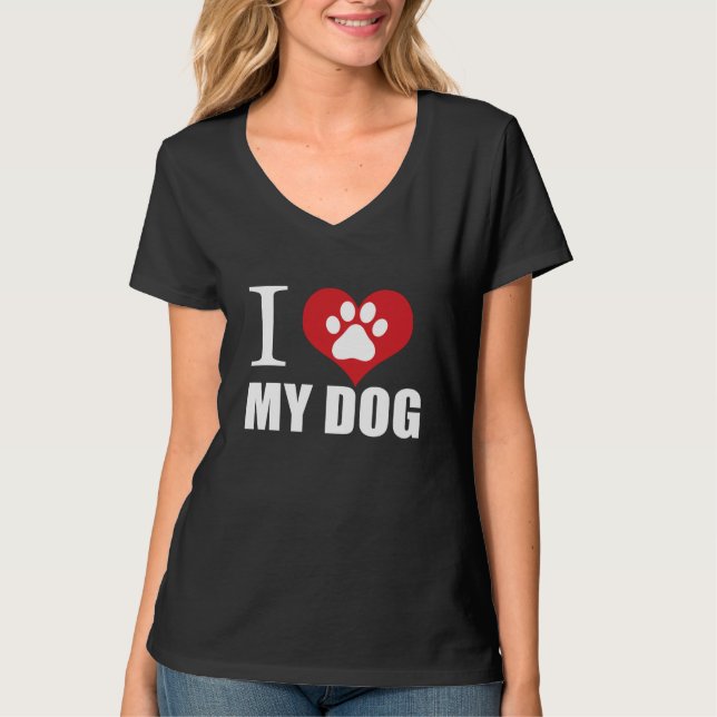 Camiseta Amo mi perro T-Shirt (Anverso)