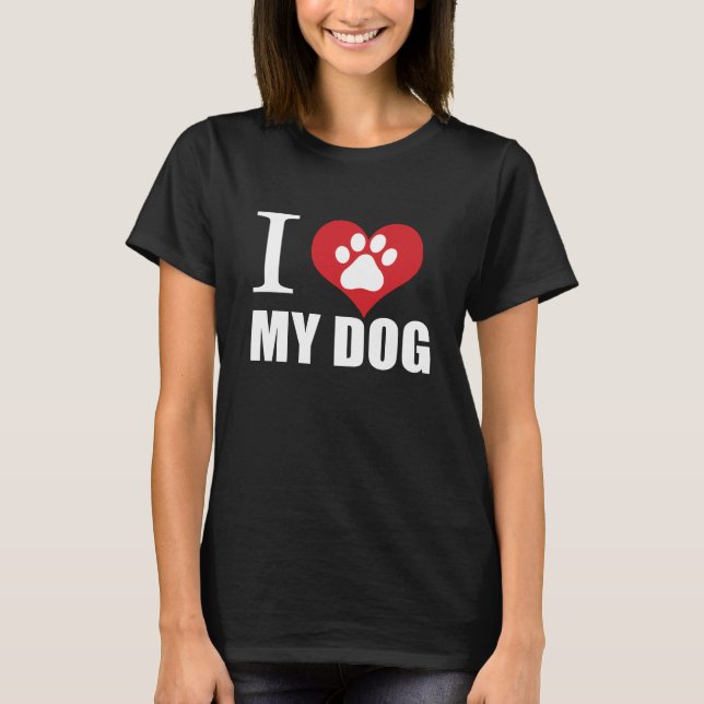 Camiseta Amo mi perro T-Shirt (Anverso)
