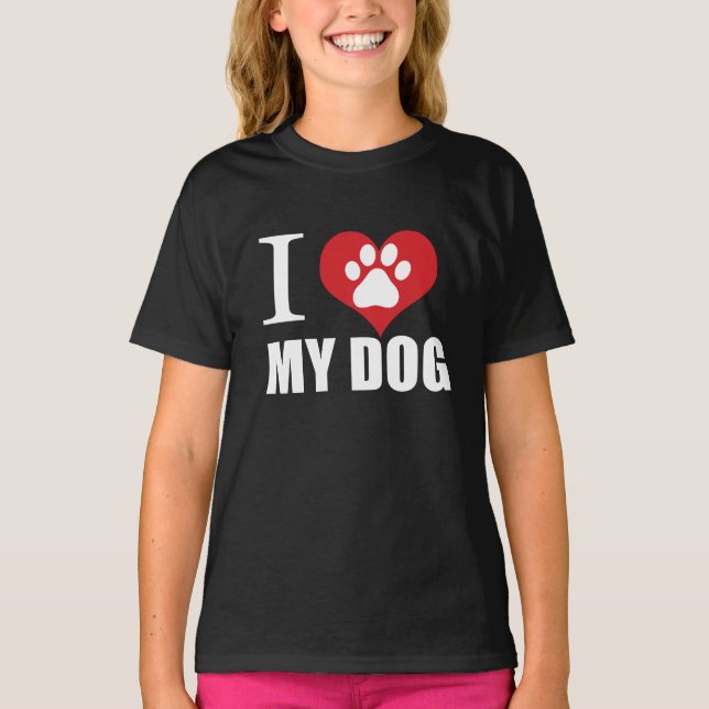 Camiseta Amo mi perro T-Shirt (Anverso)