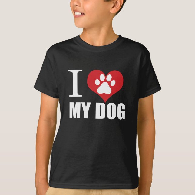 Camiseta Amo mi perro T-Shirt (Anverso)