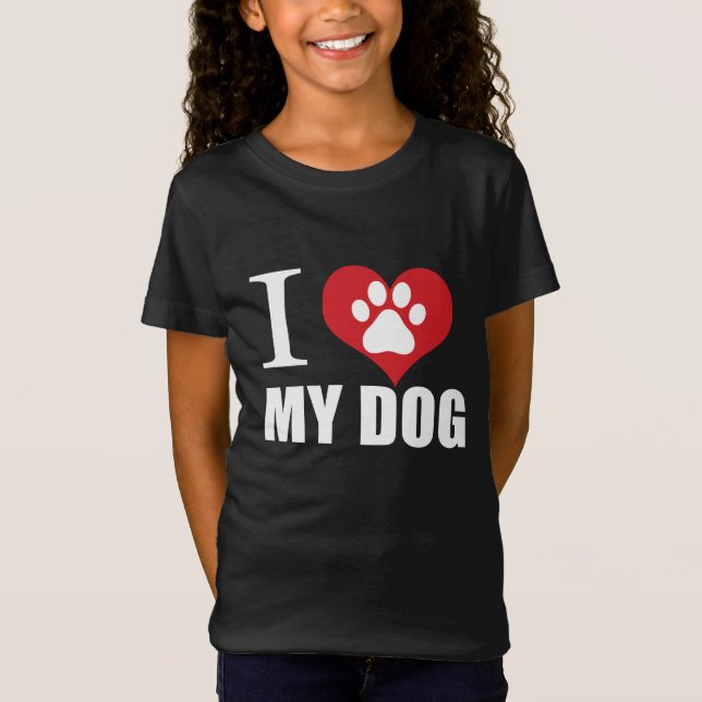 Camiseta Amo mi perro T-Shirt (Anverso)
