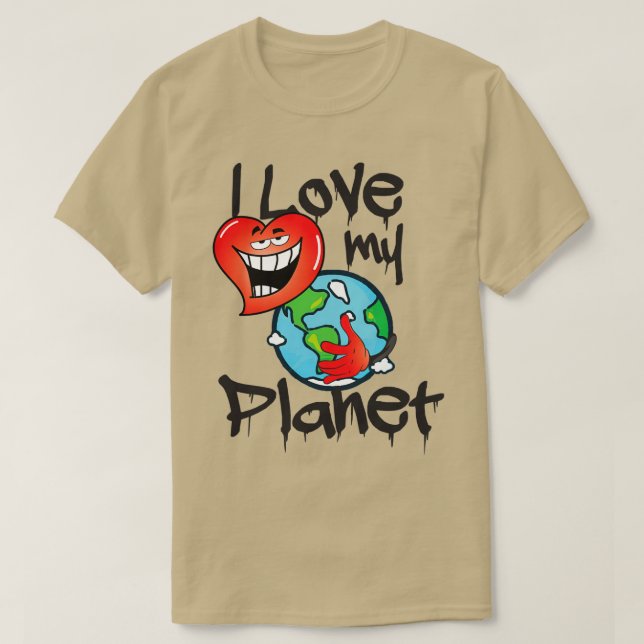 Camiseta Amo mi planeta (Diseño del anverso)