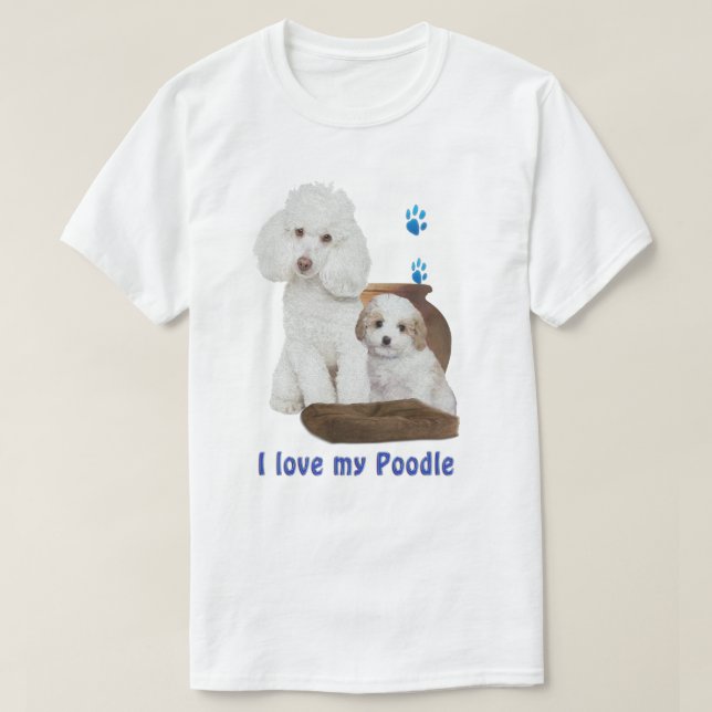 Camiseta Amo mi Poodle (Diseño del anverso)
