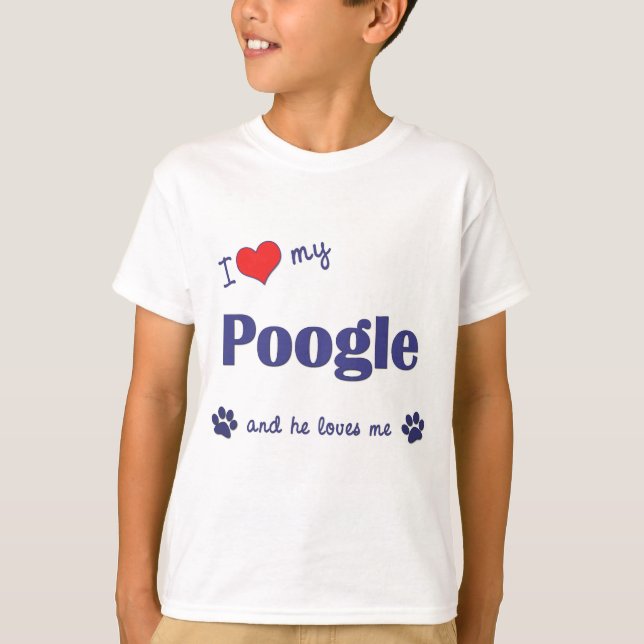 Camiseta Amo Mi Poogle (Perro Masculino) (Anverso)