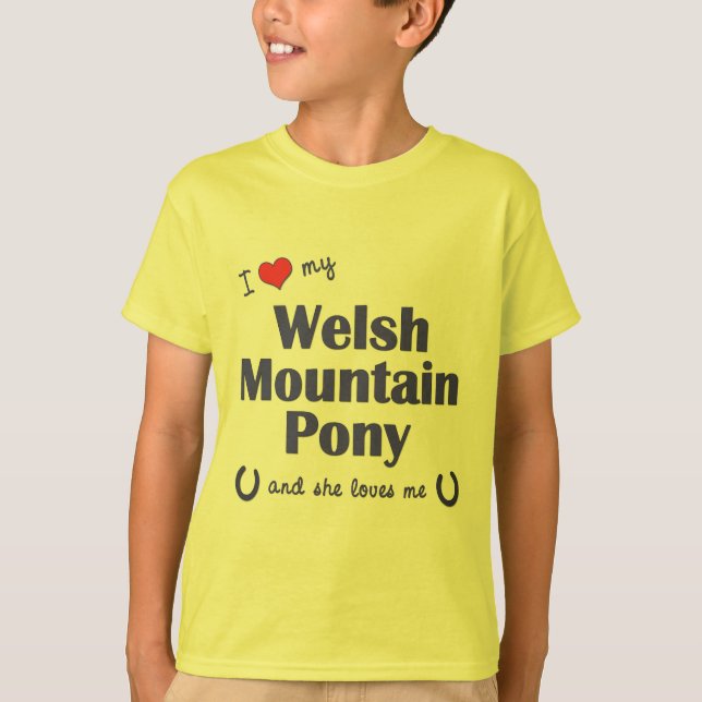 Camiseta Amo mi potro de la montaña Galés (el potro (Anverso)