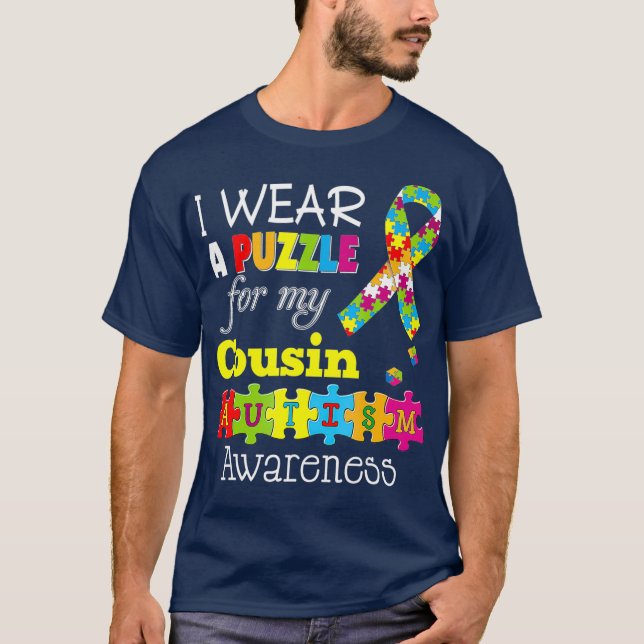Camiseta Amo Mi Primo Autista Día de Conciencia sobre el Au (Anverso)