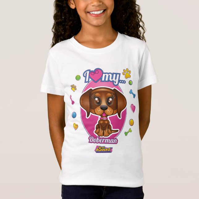 Camiseta Amo mi ropa del Doberman (el Doberman rojo) (Anverso)