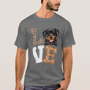 Camiseta Amo Mi Rottweiler Gracioso Perro Ama El Prin Leopa