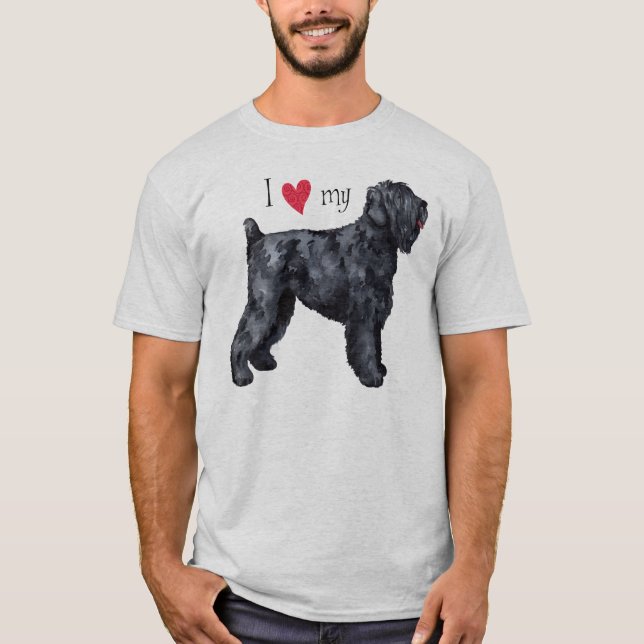 Camiseta Amo mi ruso negro Terrier (Anverso)