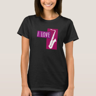Camiseta Amo mi saxofón moderno gráfico saxofón