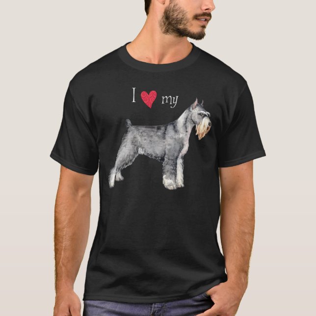 Camiseta Amo mi Schnauzer estándar (Anverso)