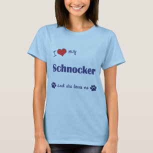Camiseta Amo mi Schnocker (el perro femenino)