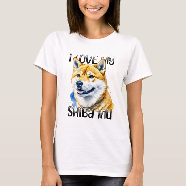Camiseta Amo Mi Shiba Inu | Propietario de perros (Anverso)
