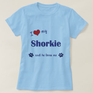 Camiseta Amo mi Shorkie (el perro masculino)