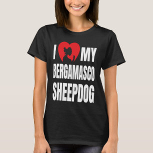 Camiseta Amo mi silueta de perro perro de Bergamasco