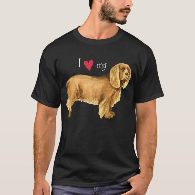 Camiseta Amo mi Sussex Spaniel (Anverso)