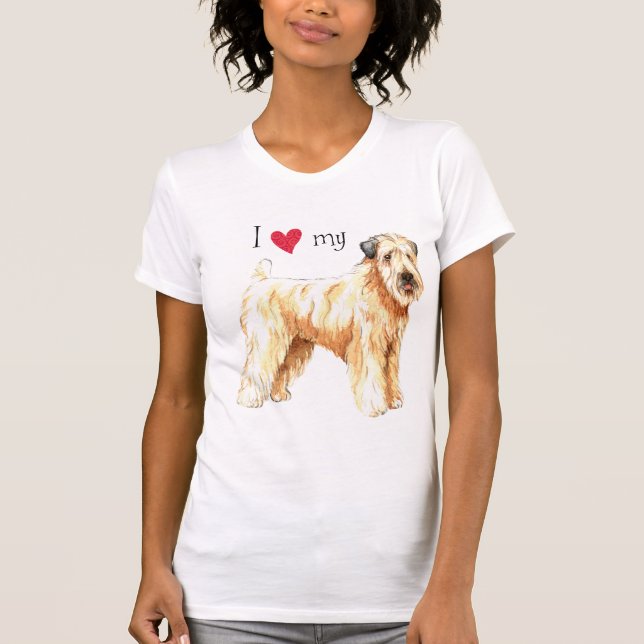 Camiseta Amo mi Terrier de trigo revestido suave (Anverso)