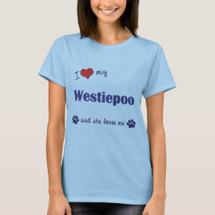 Camiseta Amo mi Westiepoo (el perro femenino)