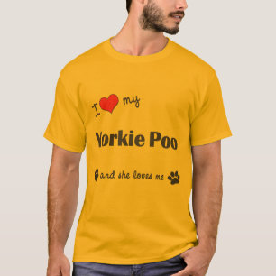 Camiseta Amo mi Yorkie Poo (el perro femenino)