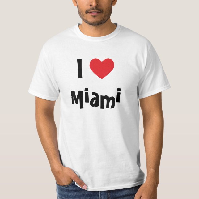 Camiseta Amo Miami Corazón Rojo (Anverso)