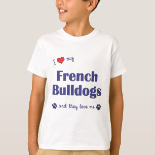 Camiseta Amo mis bulldoges franceses (los perros múltiples