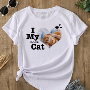 Camiseta Amo mis corazones de gato   Divertido Añadir texto
