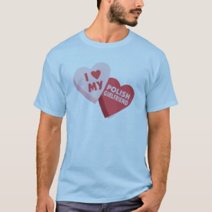 Camiseta Amo mis corazones polacos del caramelo de la novia