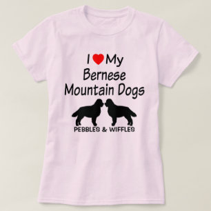 Camiseta Amo Mis Dos Perros De Montaña Berneses