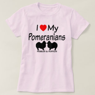 Camiseta Amo mis DOS perros de Pomeranian