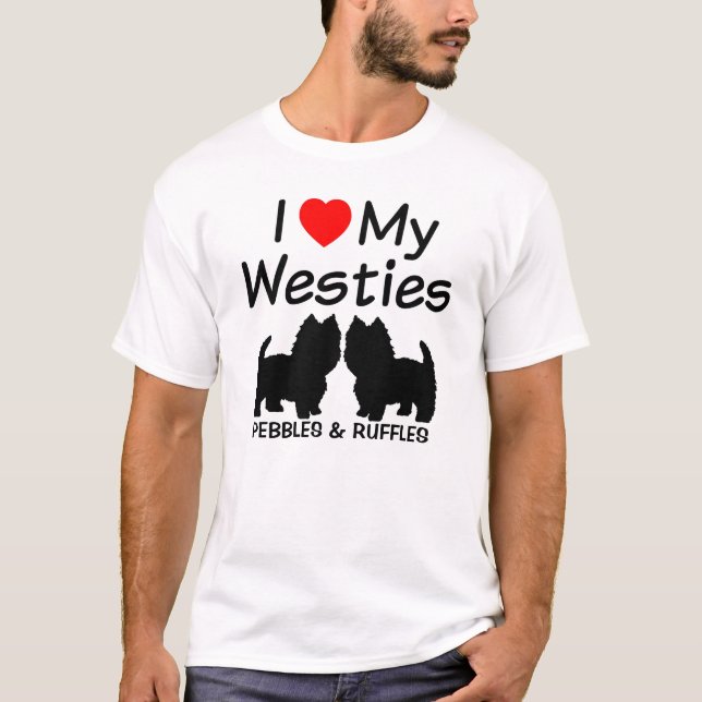 Camiseta Amo Mis Dos Perros Westie (Anverso)