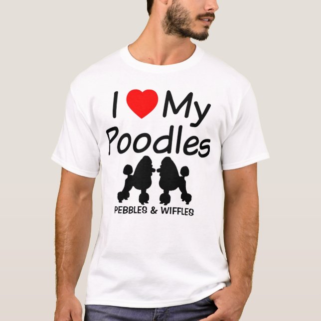 Camiseta Amo Mis Dos Poodles (Anverso)
