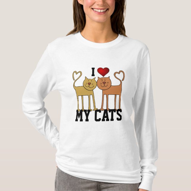 Camiseta Amo Mis Gatos (Anverso)