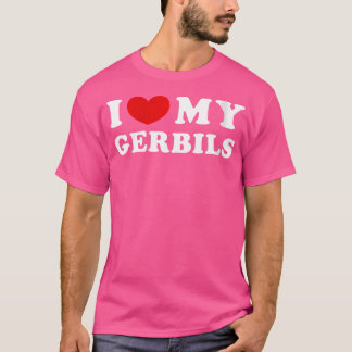 Camiseta Amo Mis Gerbils Que Corazón Mis Gerbils