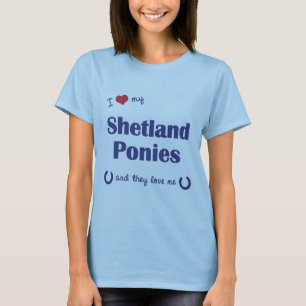 Camiseta Amo mis potros de Shetland (los potros múltiples)