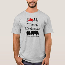 Camiseta Amo Mis Tres Keeshonden