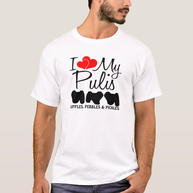 Camiseta Amo Mis Tres Perros Puli (Anverso)