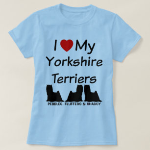 Camiseta Amo Mis TRES Perros Terribles De Yorkshire