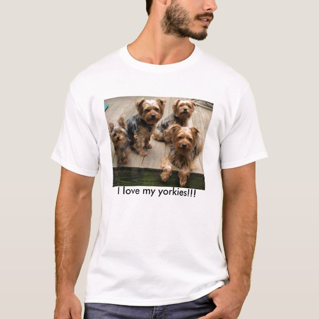 Camiseta ¡Amo mis yorkies!!! (Anverso)